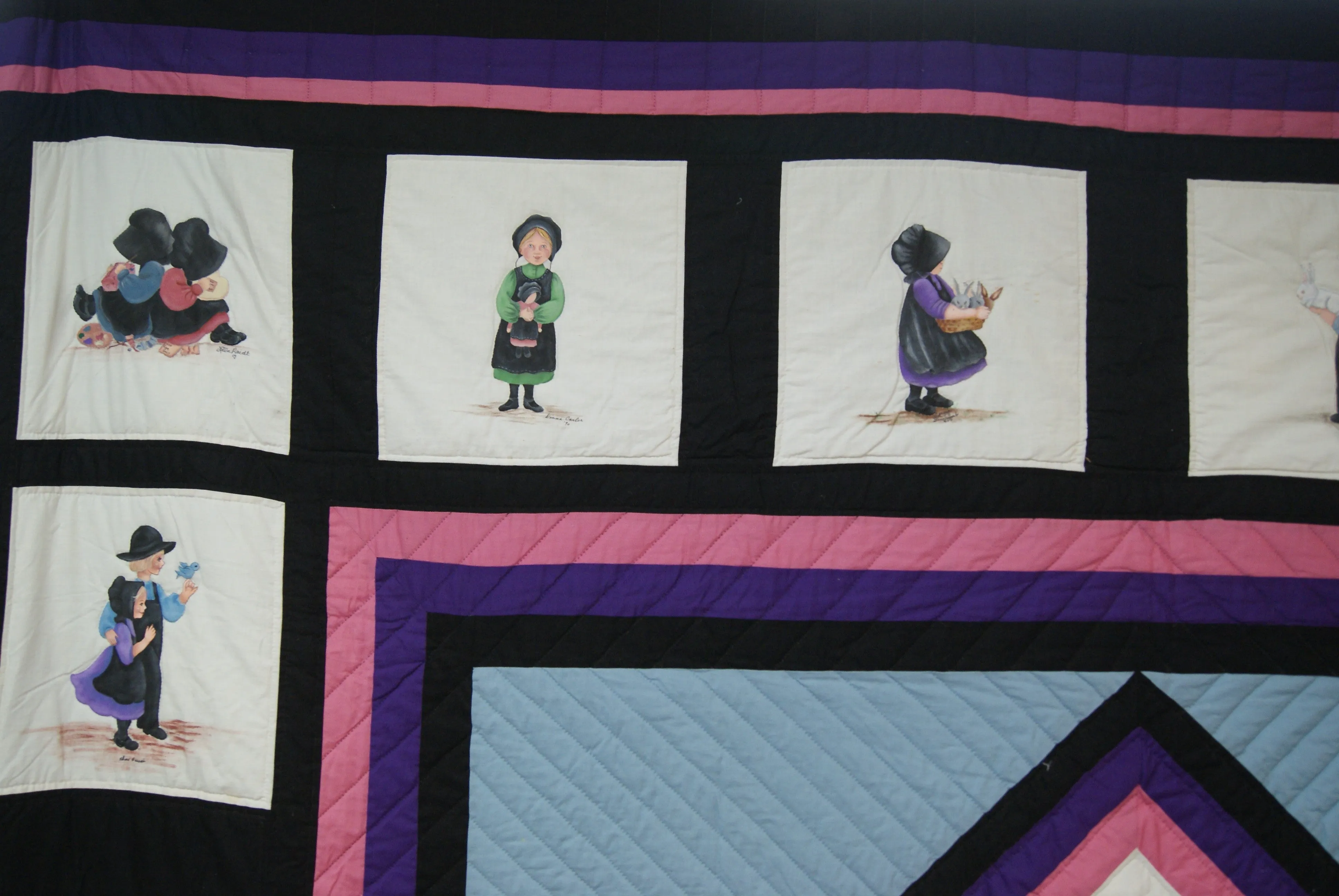 1990 Signed and Dated one of a Kind Original Painting Quilt-9/23