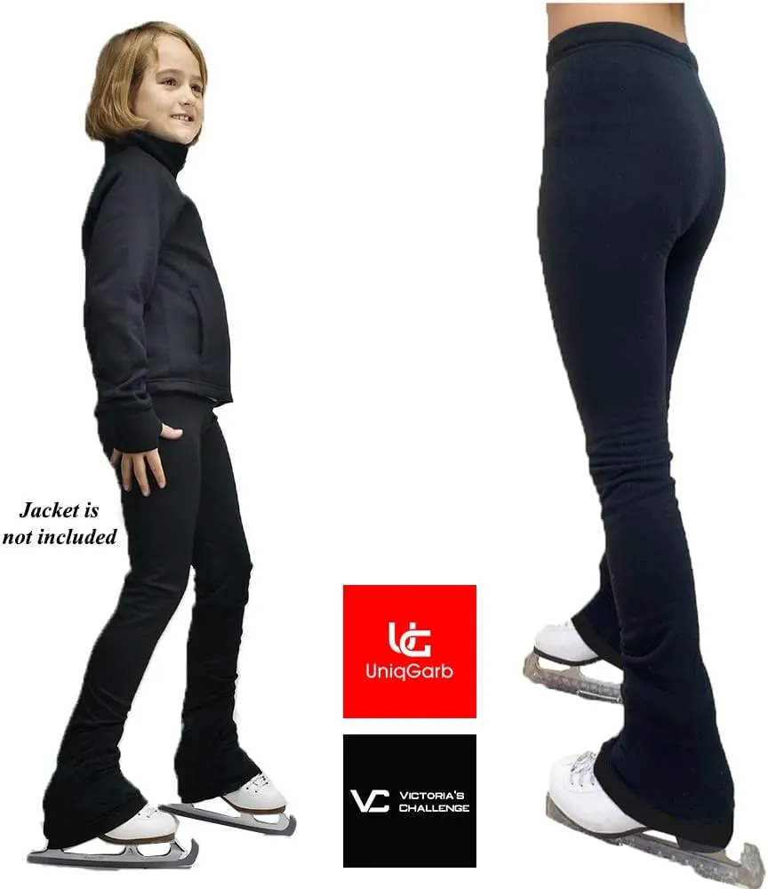 Figure Skating Practice Pants – Polar Fleece Thermal Black – Blue – Purple UGSP2 ice Skating Pants for Girls Women