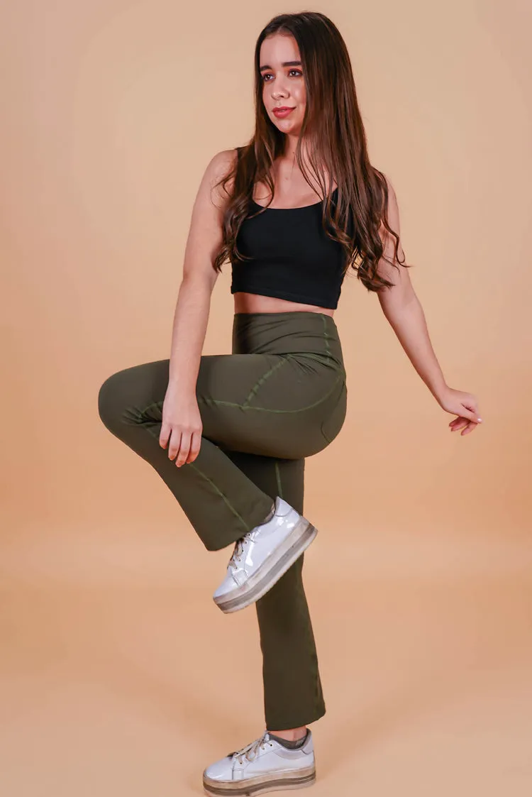 Flared Full Length Leggings for Gym | Yoga | Stepping out Blue