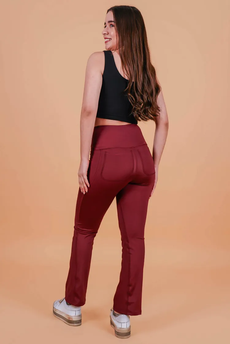 Flared Full Length Leggings for Gym | Yoga | Stepping out Blue