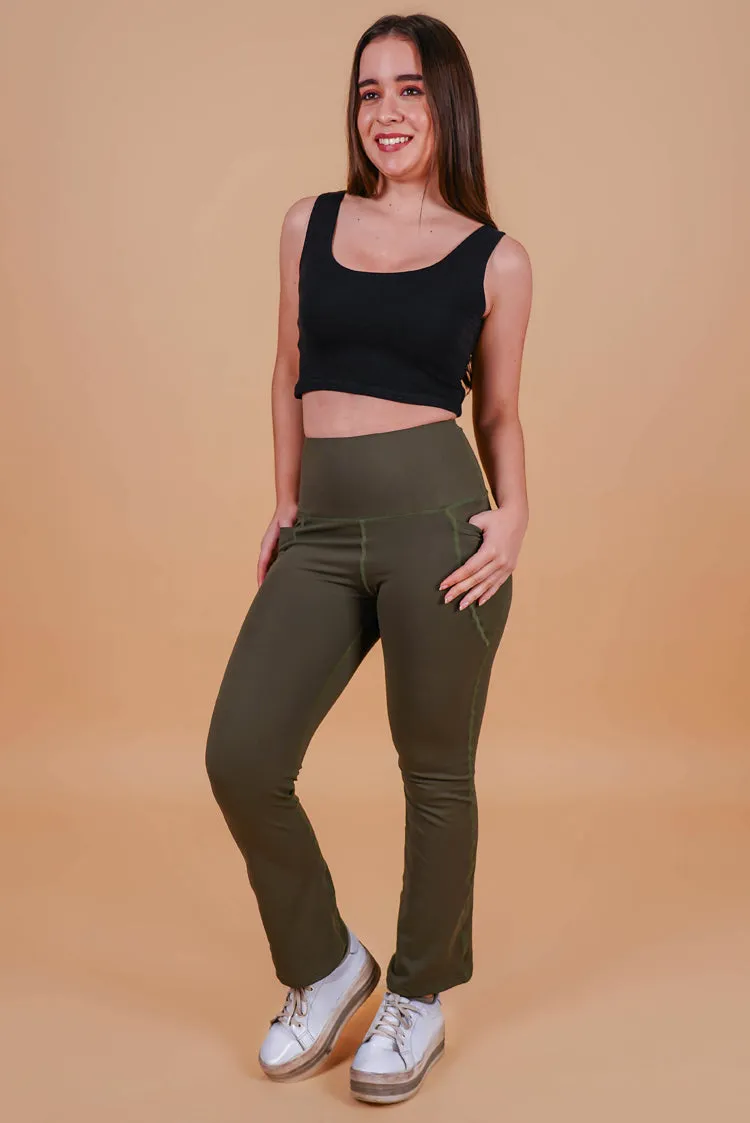 Flared Full Length Leggings for Gym | Yoga | Stepping out Blue