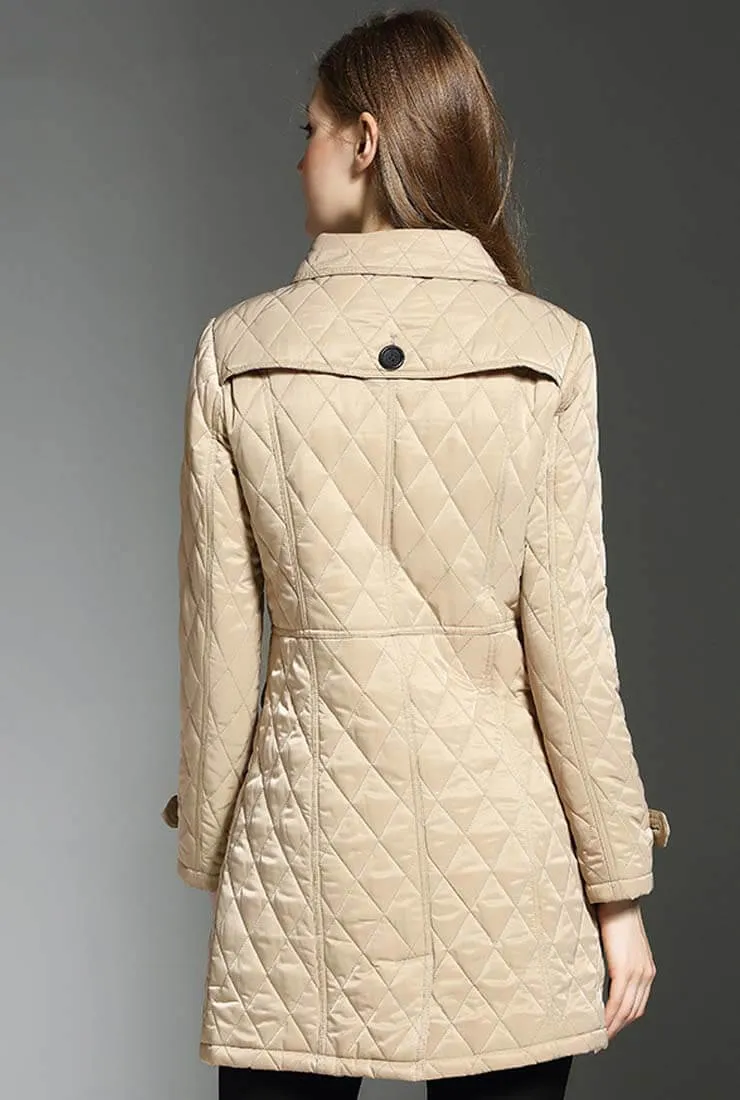 Horn Buckle Loose Quilted Puffer Jacket