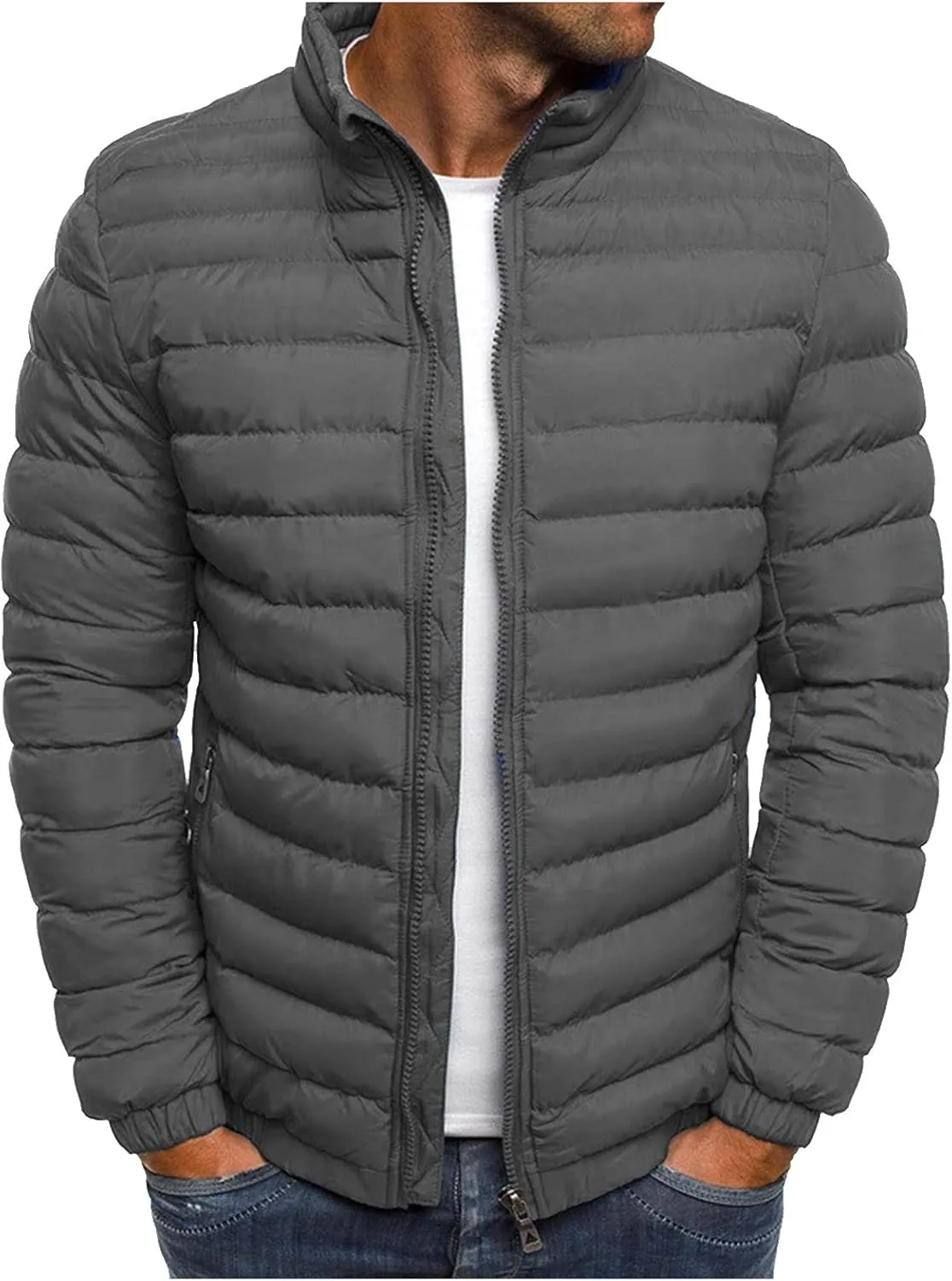 Mens Winter Down Puffer Jacket Packable Lightweight Down Jacket Windproof Outerwear Men Quilted Jackets Coat 2023