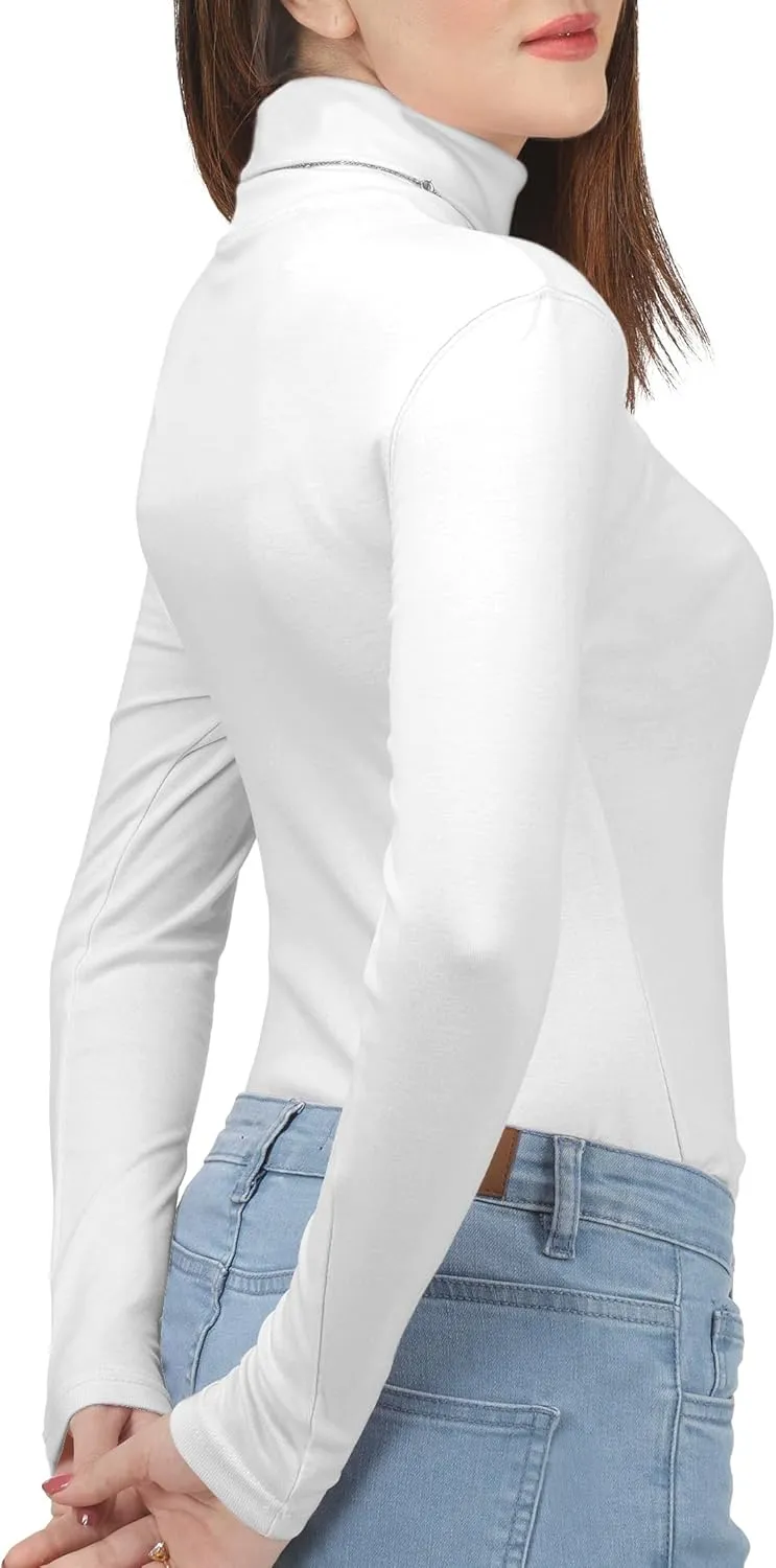 NY Threads Womens Turtleneck Long Sleeve Shirt Slim Fit Thermal Base Layer Tops
