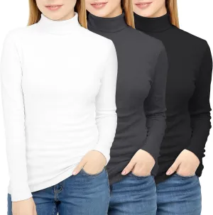 NY Threads Womens Turtleneck Long Sleeve Shirt Slim Fit Thermal Base Layer Tops