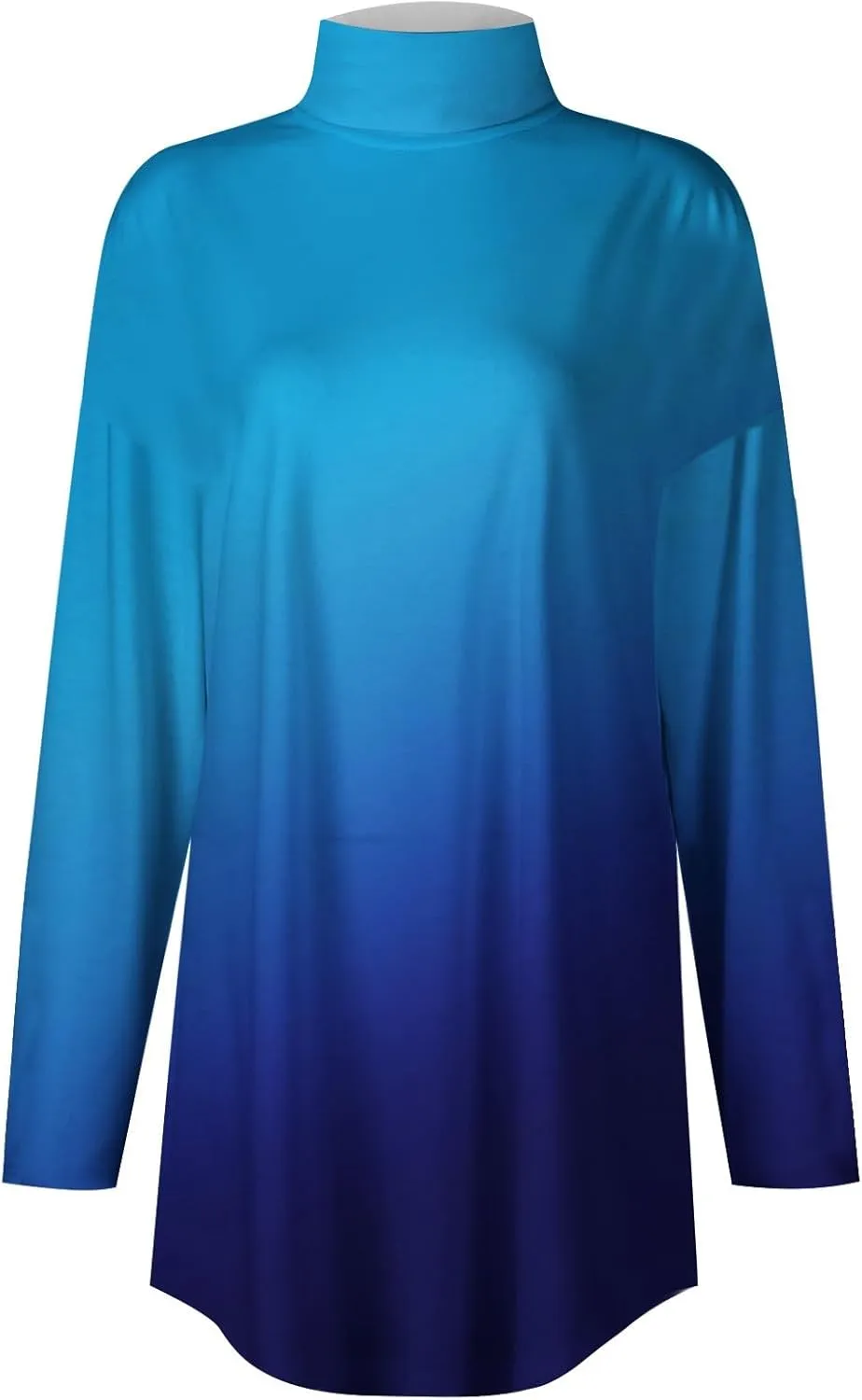 Turtle Necks Tops For Women Dressy Print Long Sleeve Shirts Trendy Mock Neck Tunic Tops Fall Casual Blouse